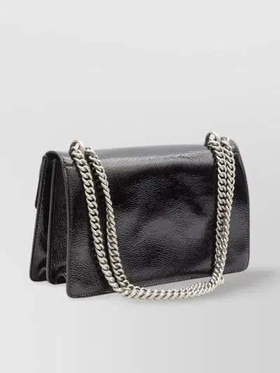 Gucci Chain Strap Shoulder Bag With Metal Hardware In Black