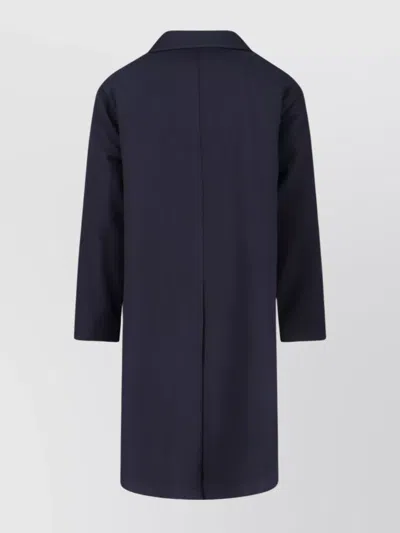 Tagliatore Blue Jacket With Classic Collar And Concealed Button Placket In Blue