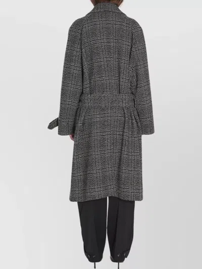 Balenciaga Vintage Checked Wool One Layer Raglan Coat Clothing In Black