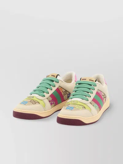 Gucci Screener Trainer In Gg Fabric And Multicolour Details In Multi