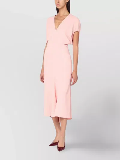 Victoria Beckham Satin Midi Dress 1325wdr006381avi R Vibec Ap In Pink