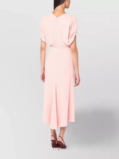 Victoria Beckham Satin Midi Dress 1325wdr006381avi R Vibec Ap In Pink