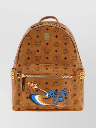 Mcm Small Medium Backpack With Front Pocket And Straps