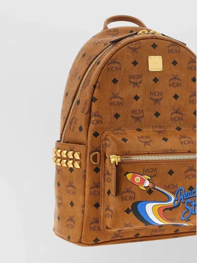 Mcm Small Medium Backpack With Front Pocket And Straps