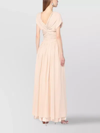 Alberta Ferretti Light Pink Dress In Silk Georgette Women In Neutral