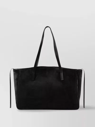 Manu Atelier Shoulder Bag Xl Du Jour In Suede In Black