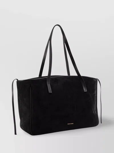 Manu Atelier Shoulder Bag Xl Du Jour In Suede In Black