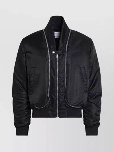 Alexander Mcqueen Mcqueen Technical Crop Bomber Jacket In Black