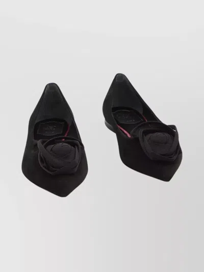 Roger Vivier Ballerina Shoes Featuring Heart Silhouette In Black