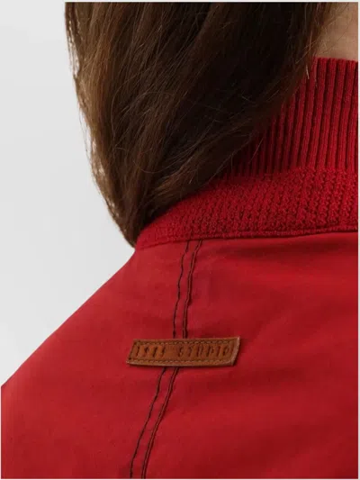 1989 Studio Reversible Jacket Ribbed Collar Cuffs Side Pockets In Red