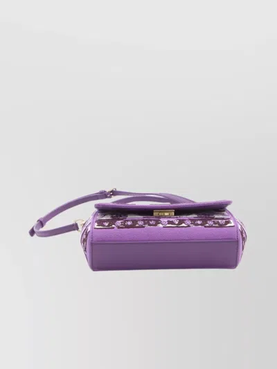 Dolce & Gabbana Small Sicily Leather Handbag In Purple