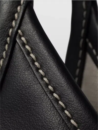 Miu Miu Softy Tote Bag Contrast Stitching In Black