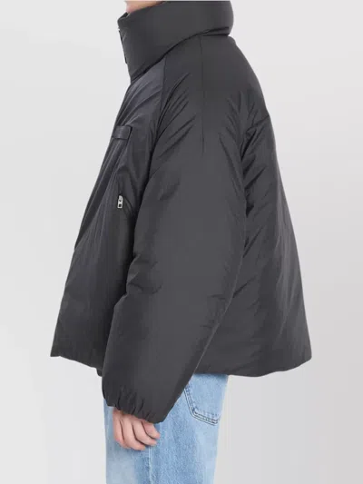 Jacquemus Quilted Jacket With High Collar And Pockets In Blue