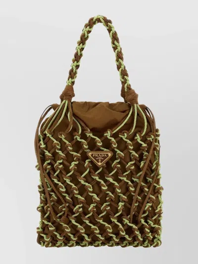 Prada Dual Texture Mesh Shoulder Bag In Multi