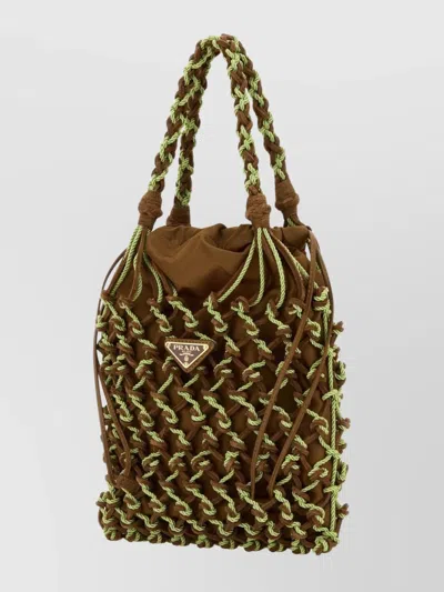 Prada Dual Texture Mesh Shoulder Bag In Multi