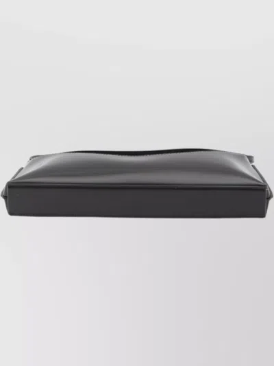 Jacquemus Le Calisso Black Shoulder Bag With Engraved Snap Button In Leather