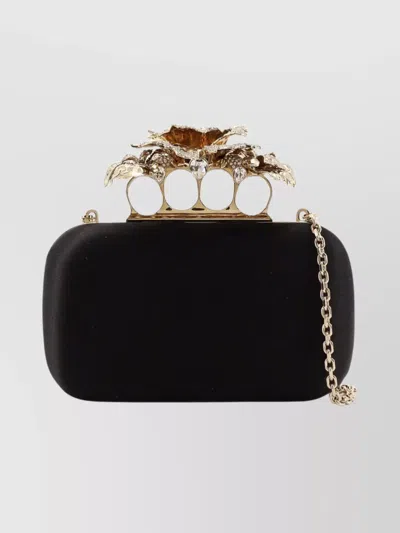 Alexander Mcqueen Satin Clutch Bag Knuckle Duster