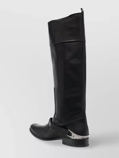 Golden Goose Charlie Knee-high Leather Boots In Black