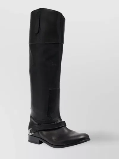 Golden Goose Charlie Knee-high Leather Boots In Black