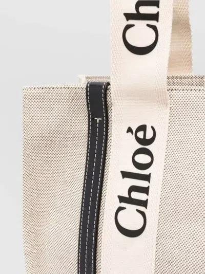 Chloé Chloè Woody Medium Canvas Tote