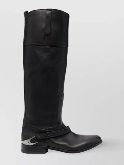 Golden Goose Charlie Knee-high Leather Boots In Black