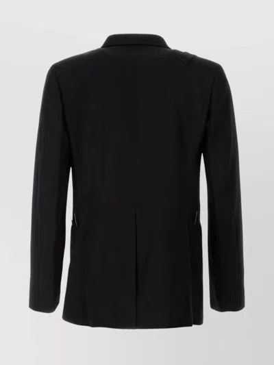 Yohji Yamamoto Tailored Wool Blazer Notch Lapel In Black