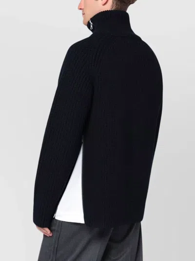 Dries Van Noten Black Wool Zip-up Cardigan In Black