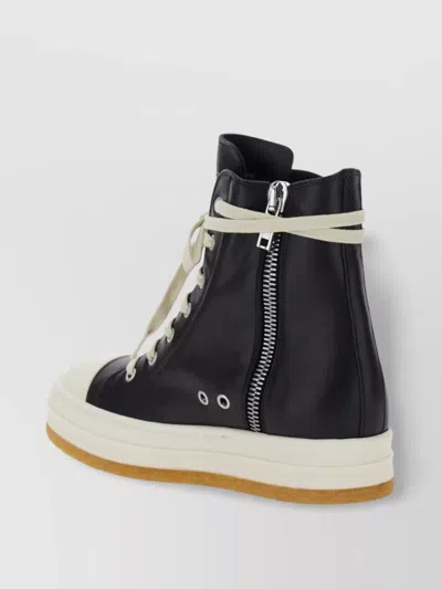 Rick Owens Geobasket High-top Sneakers Contrast Sole In Black