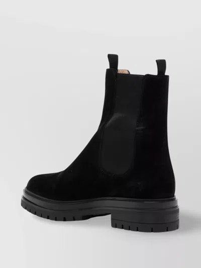 Gianvito Rossi Chunky Sole Ankle Boots With Elastic Panels In Black