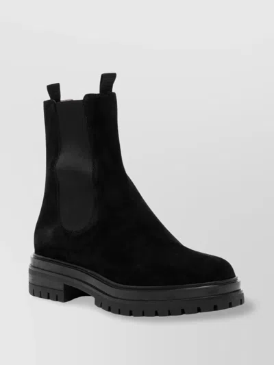 Gianvito Rossi Chunky Sole Ankle Boots With Elastic Panels In Black