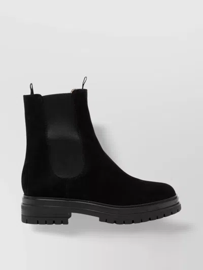 Gianvito Rossi Chunky Sole Ankle Boots With Elastic Panels In Black