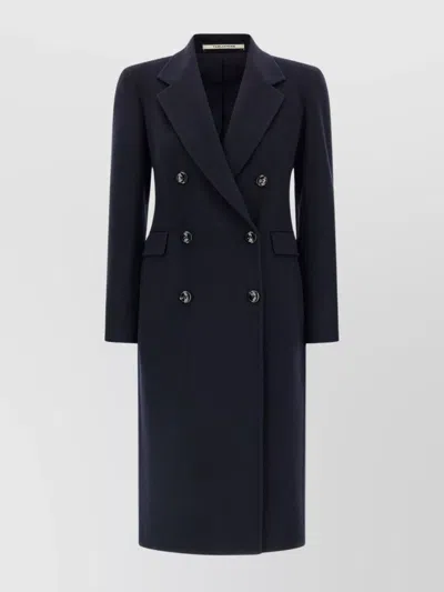 Tagliatore Double-breasted Coat Notched Lapels In Blue