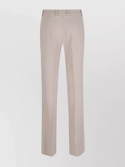 Ermanno Scervino Bootcut Trousers With Concealed Closure And Crease In Neutral