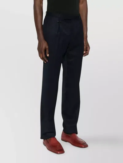 Prada Tapered Leg Wool Trousers Clothing In Black