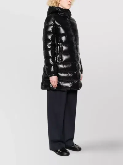 Moncler Glements Hooded Quilted Shell Down Jacket In Black