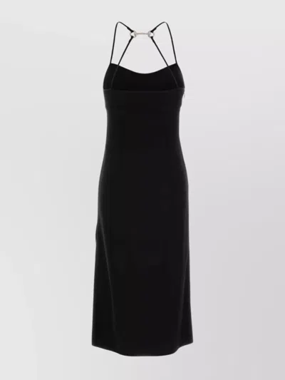 Gucci Backless Midi Dress Strappy Design In Black