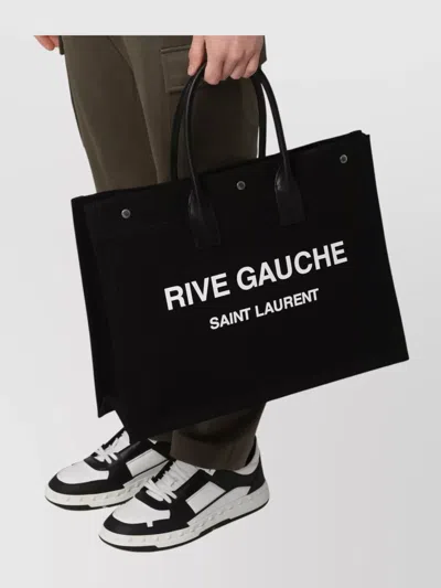 Saint Laurent Men Rive Gauche Large Tote Bag In Black