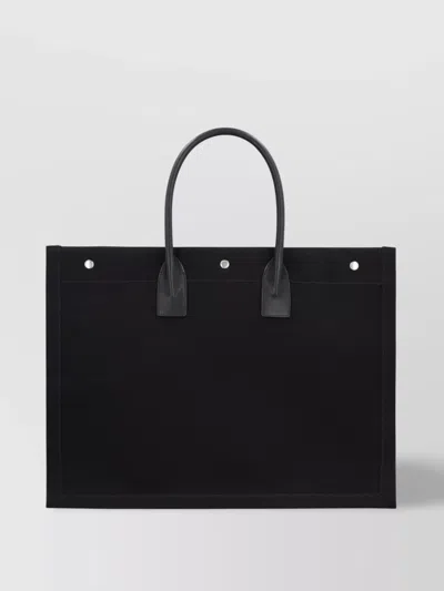 Saint Laurent Men Rive Gauche Large Tote Bag In Black