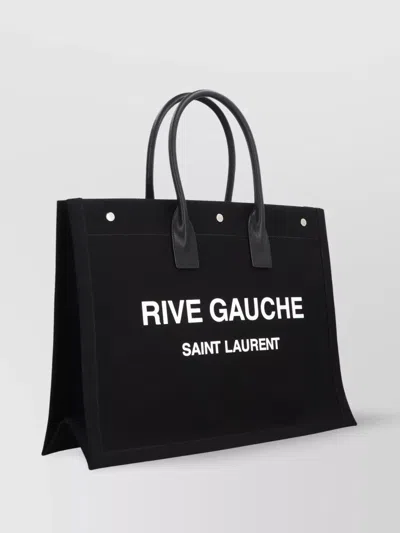 Saint Laurent Men Rive Gauche Large Tote Bag In Black