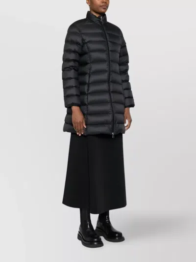 Moncler Puffer Jacket Long High Collar In Black