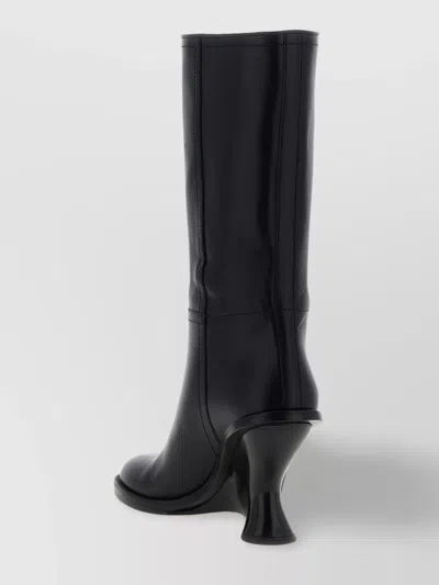 Dries Van Noten Stivali In Pelle Nera Donna In Black