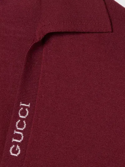 Gucci Women Ultrafine Wool Polo Shirt In Red