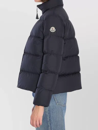 Moncler Puffer Jacket With High Collar And Pockets In Black