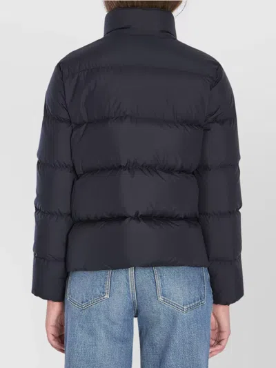 Moncler Puffer Jacket With High Collar And Pockets In Black