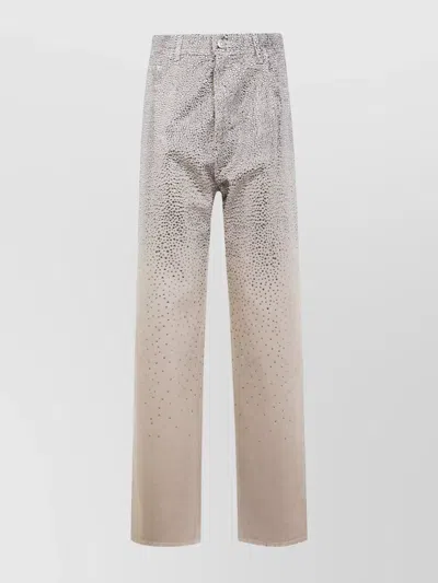 Golden Goose Straight-leg Pants With Gradient Crystal Embellishment In Multi