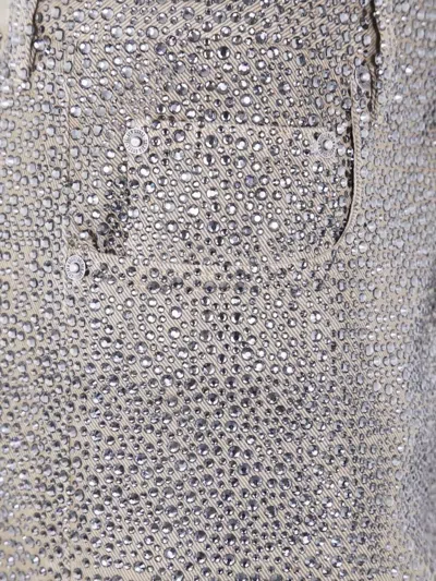 Golden Goose Straight-leg Pants With Gradient Crystal Embellishment In Multi