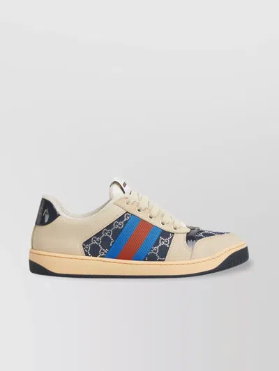 Gucci Womens Screener Sneaker With Crystals Gg In Neutral