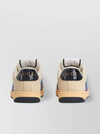 Gucci Womens Screener Sneaker With Crystals Gg In Neutral