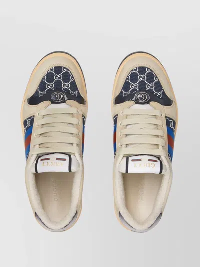 Gucci Womens Screener Sneaker With Crystals Gg In Neutral