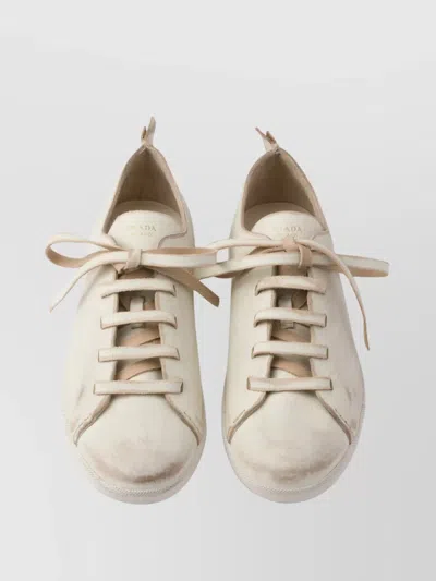Prada Laced Shoes In White
